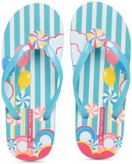 Fame Forever by Lifestyle Girls Blue Printed Thong Flip Flops