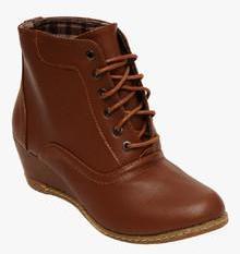 Flat N Heels Ankle Length Brown Boots women