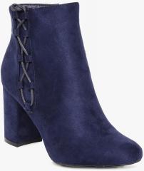 Flat N Heels Navy Blue Heeled Boots women