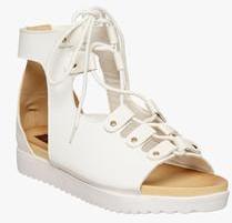Flat N Heels White Sandals women
