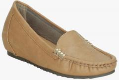Get Glamr Beige Synthetic Regular Loafers women