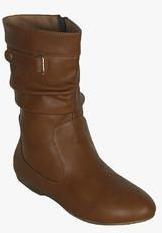 Get Glamr Calf Length Tan Boots women