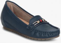 Get Glamr Navy Blue Synthetic Regular Loafers women