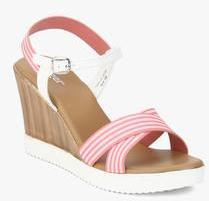 Ginger By Lifestyle Pink Striped Wedges women
