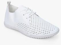Ginger By Lifestyle White Lazer Cut Lifestyle Shoes women