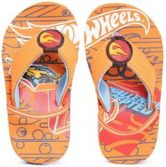 Hot Wheels Boys Orange & Blue Printed Thong Flip Flops