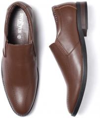 Invictus Brown Solid Slip On Shoes men