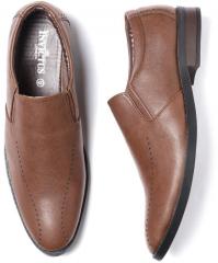 Invictus Brown Textured Slip On Shoes men