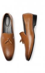 Invictus Tan Brown Leather Formal Slip On Shoes men