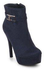 J Collection Ankle Length NAVY BLUE BOOTS women