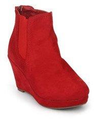 J Collection Ankle Length RED BOOTS women