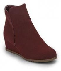 J Collection Ankle Length Wine Boots women