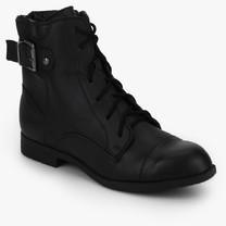 J Collection Black Buckled Ankle Length Boots women