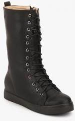 J Collection Black Calf Length Boots women