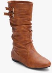 J Collection Brown Calf Length Boots women