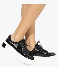 Jove Black Glitter Casual Sneakers women