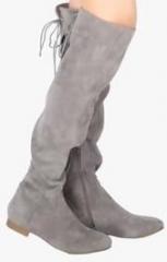 Jove Grey Knee Length Boots women