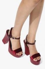 Jove Maroon Ankle Strap Sandals women