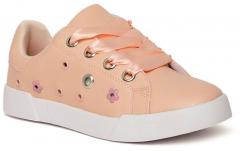 Jove Peach Coloured Embellished Sneakers women