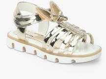Kittens Golden Metallic Bow Sandals girls