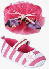 Kittens Pink Belly Shoes With Headband girls