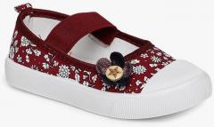 Kittens Red Printed Synthetic Ballerinas girls