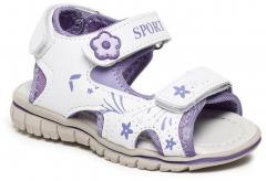 Kittens White & Purple Comfort Sandals girls