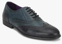 Knotty Derby Bryce Wing Cap Brogue Blue Formal Shoes men
