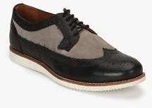 Louis Philippe Black Derby Lifestyle Shoes men