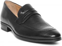 Louis Philippe Black Leather Formal Slip Ons men