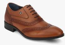 Louis Philippe Brown Brogue Derby Formal Shoes men