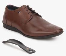 Louis Philippe Brown Brogue Formal Shoes men