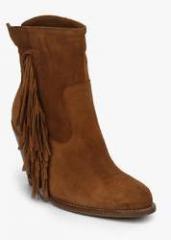 Mango Twin C Brown Ankle Length Boots women