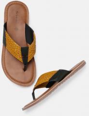 Mast & Harbour Mustard Synthetic Slippers men