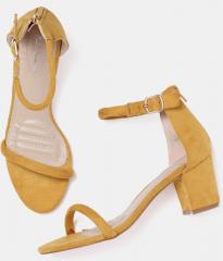 Mast & Harbour Mustard Yellow Block Heels women
