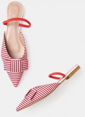 Mast & Harbour Red Striped Mules women