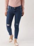 Ms Taken Blue Mid Rise Mildly Distressed Stretchable Cropped Jeans women