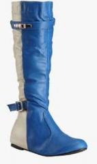 Nell Knee Length Blue Boots women