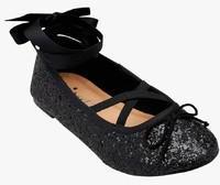 Next Bow Back Ballerinas Black Belly Shoes girls