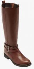 Next Leather Plait Strap Long Boots women