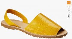 Next Mustard Leather Comfort Sandals women