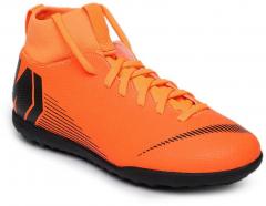 Nike Orange Synthetic Mid Top Football Shoes girls