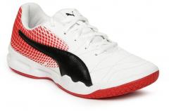 Puma Boys White Badminton Shoes