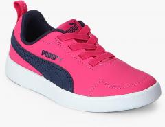 Puma Courtflex Pre School Pink Sneakers girls