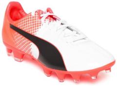 Puma Evospeed 1.5 FG Jr Off White & Orange Printed Football Shoes girls