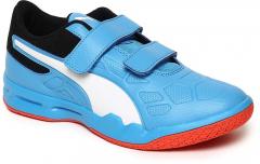 Puma Kids Blue & Black Colourblocked Tenaz V Jr Badminton Shoes boys