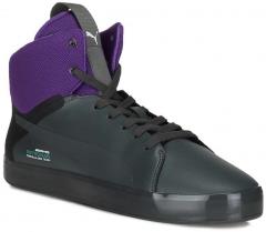 Puma Men Grey & Purple Colourblocked Mid Top MAMGP Lewis Sneakers