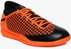 Puma Orange & Black Colourblocked Future 2.4 IT Jr Football Shoes boys