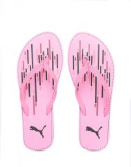 Puma Pink & Black Pace Idp Printed Thong Flip Flops women