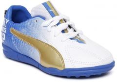 Puma White MB 9 TT Football Shoes boys